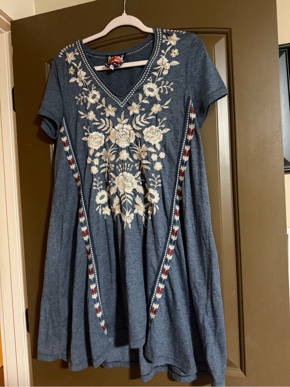 Johnny Was Embroidered Boho Swing Dress Size Medium